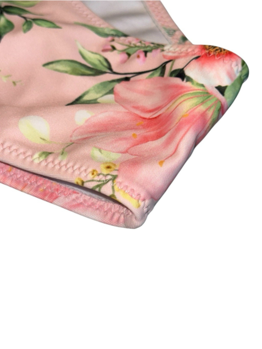 Beachsissi Women’s Floral Bikini Set Pink Flutter Sleeve Two Piece Swimsuit Med - Picture 7 of 9